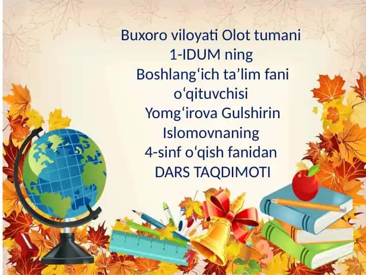 DARS TAQDIMOTI