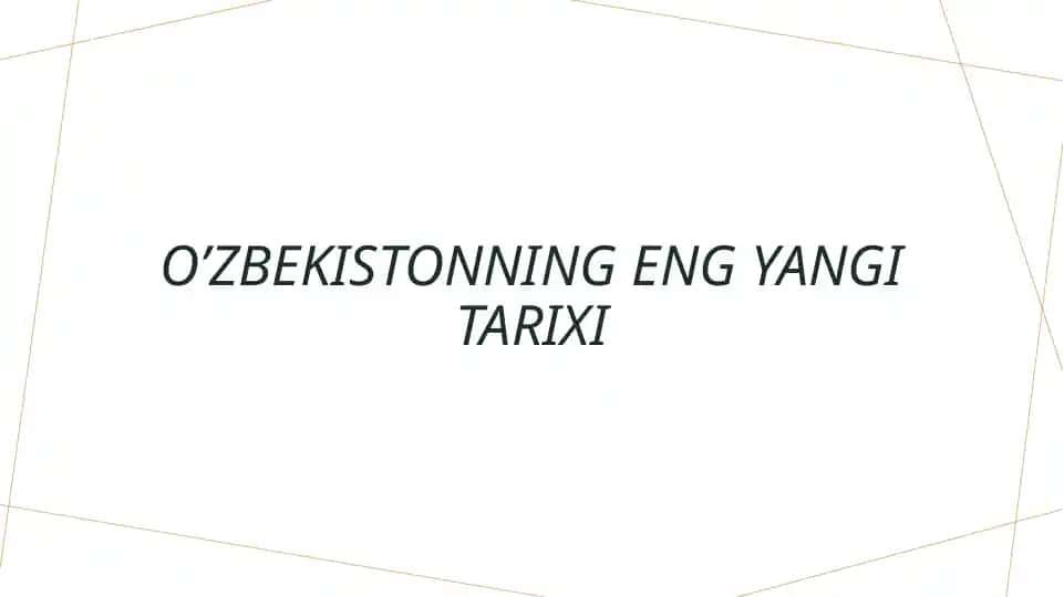 Oʼzbekistonning eng yangi tarixi