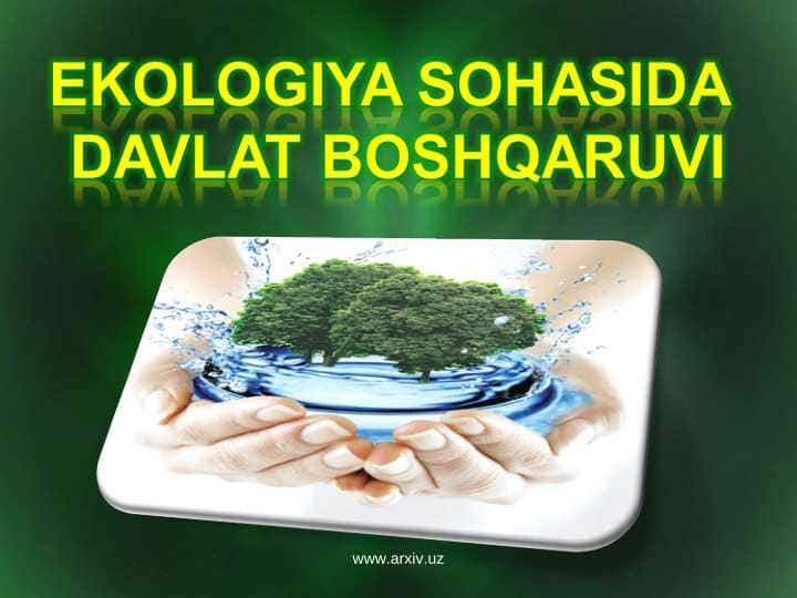 Ekologiya sohasida davlat boshqaruvi