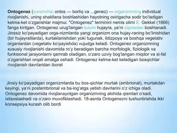 Ontogenez