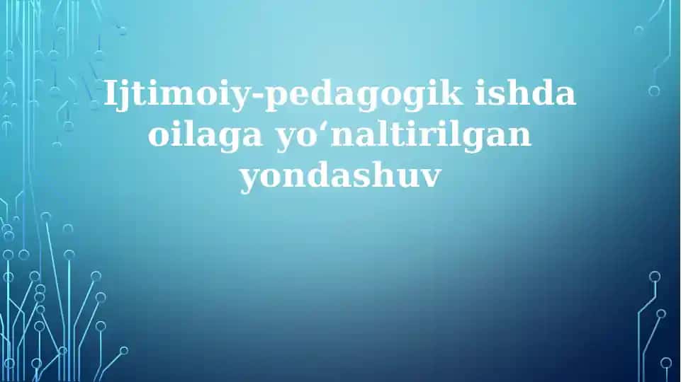 Ijtimoiy-pedagogik ishlar