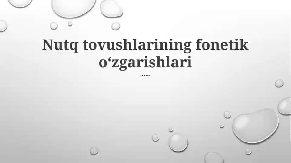 Fonetik O'zgarishlar Turlari