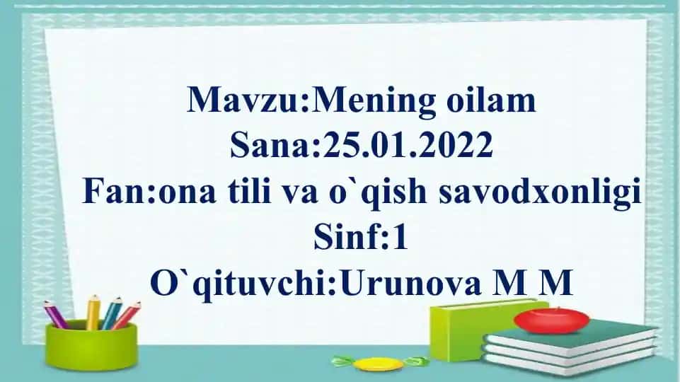Hoshimjonning oilasi haqida hikoya