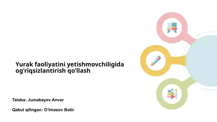 Yurak faoliyatini yetishmovchiligida og’riqsizlantirish qo’llash