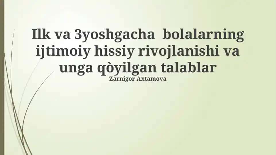 0-3 yoshdagi bolalarning ijtimoiy-emotsional rivojlanishi