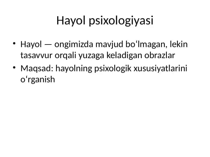 Hayol psixologiyasi