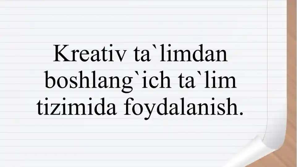 Kreativlik va ta'lim