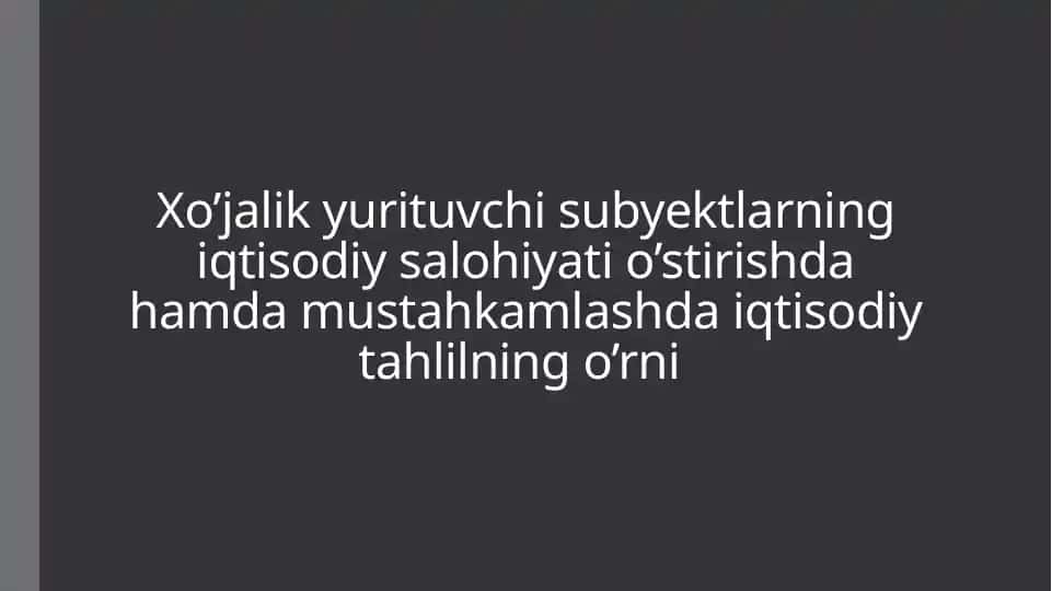 Moliyaviy ko‘rsatkichlarni yaxshilash rejasi