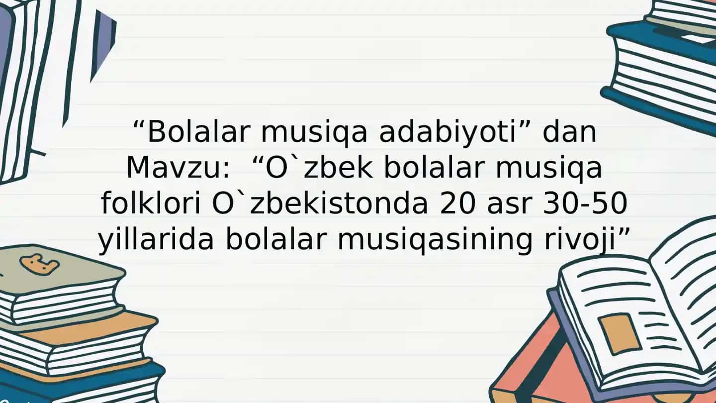 Bolalar musiqa adabiyoti