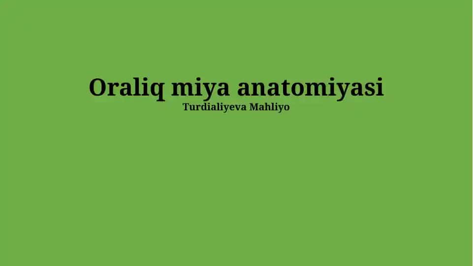 Oraliq miya anatomiyasi