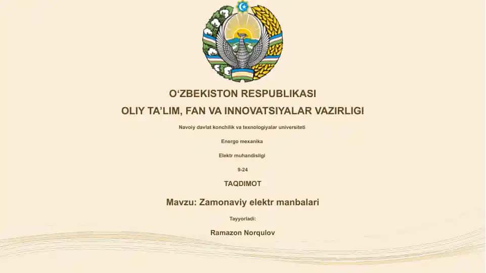 Zamonaviy elektr manbalari