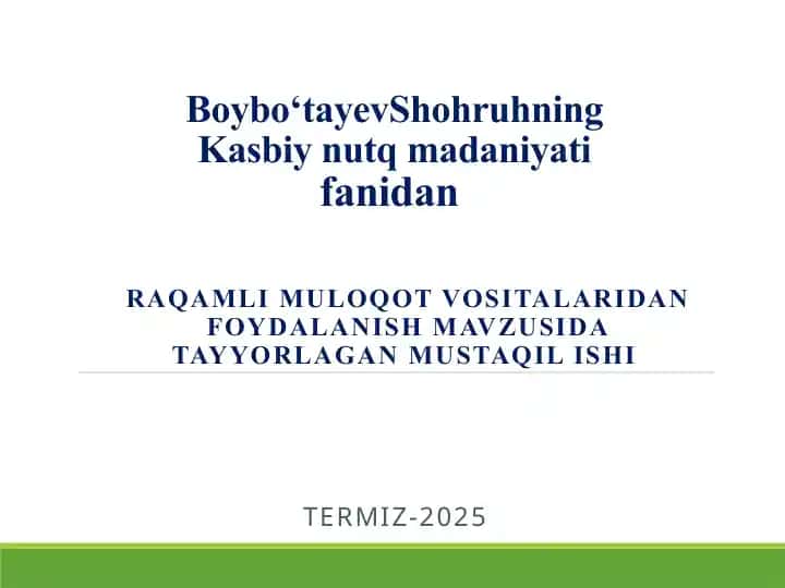 Raqamli muloqotning turlari, afzalliklari va xavflari