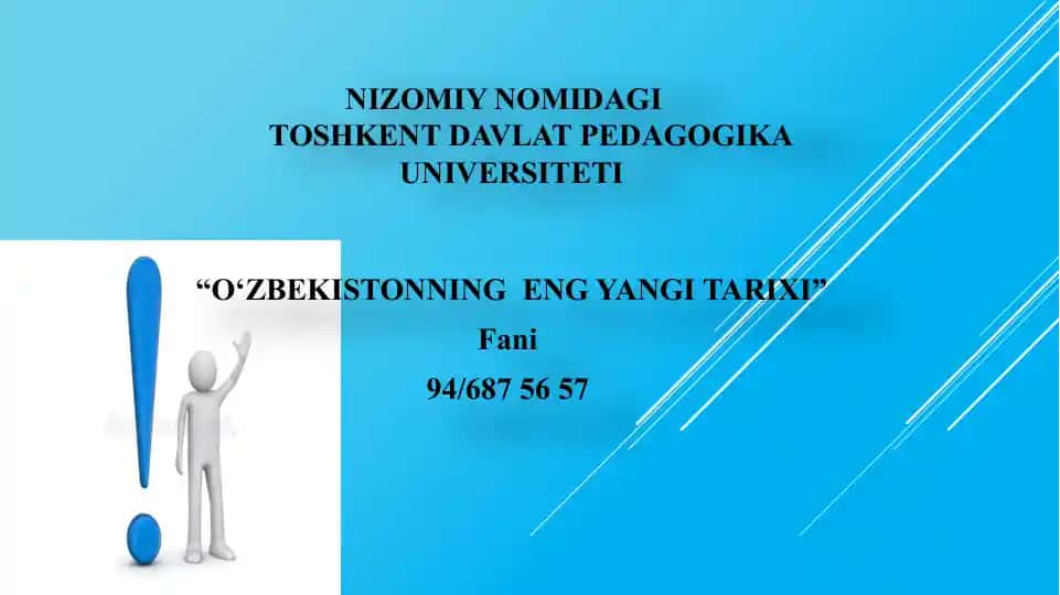 "O'zbekistonning eng yangi tarixi" fanining predmeti, maqsadi va vazifalari va nazariy metodologik tamoyillari