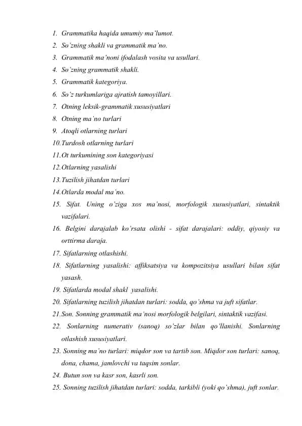 Grammatika haqida umumiy ma’lumot