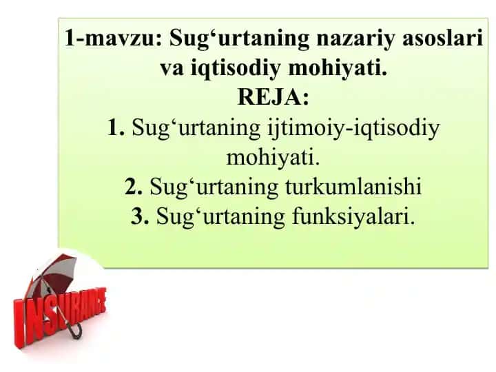 Sug‘urtaning Nazariy Asoslari va Iqtisodiy Mohiyati