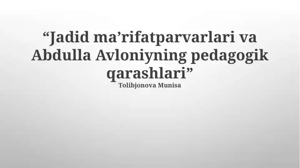 Ayollar Ta'limi Masalasi