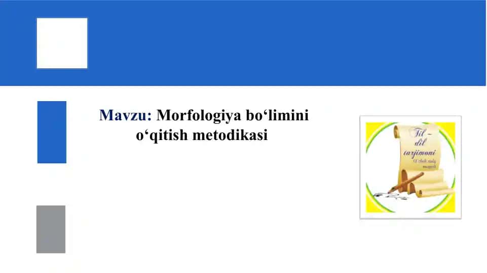 Morfologiya bo‘limini o‘qitish metodikasi