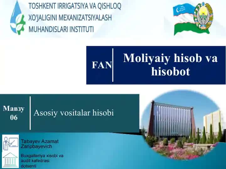 Asosiy vositalar hisobi