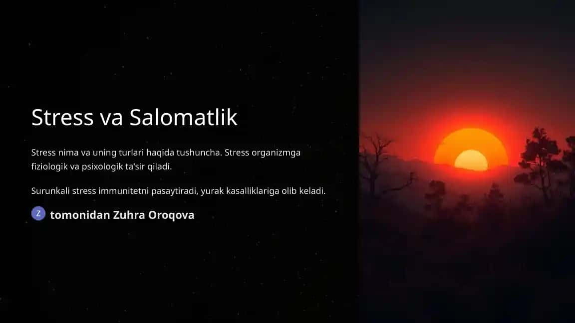 Stress va Salomatlik