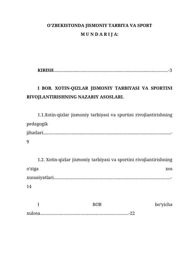 O'ZBEKISTONDA JISMONIY TARBIYA VA SPORT