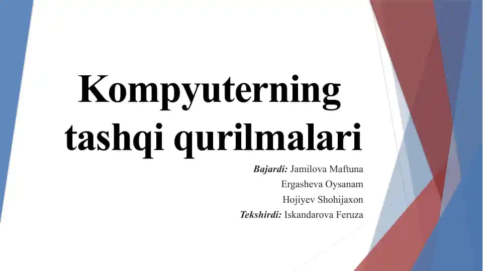 Kompyuterning tashqiqurilmalari