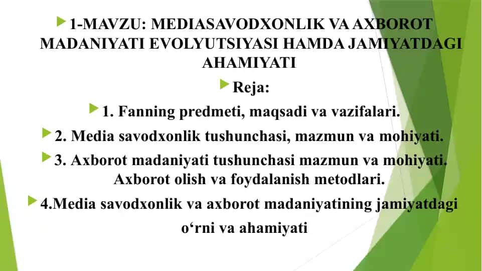 Mediasavodxonlik va axborot madaniyatining evolyutsiyasi va jamiyatdagi ahamiyati