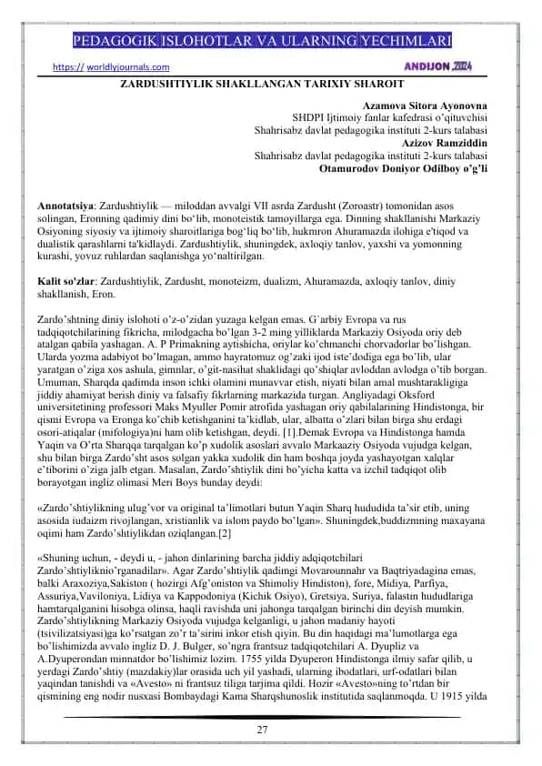 PEDAGOGIK ISLOHOTLAR VA ULARNING YECHIMLARI