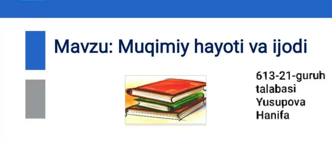 Muqimiy hayoti va ijodi