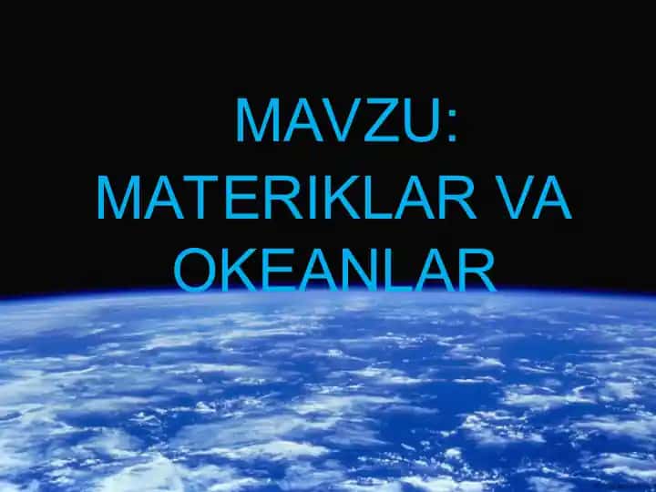 Yer va Okeanlar
