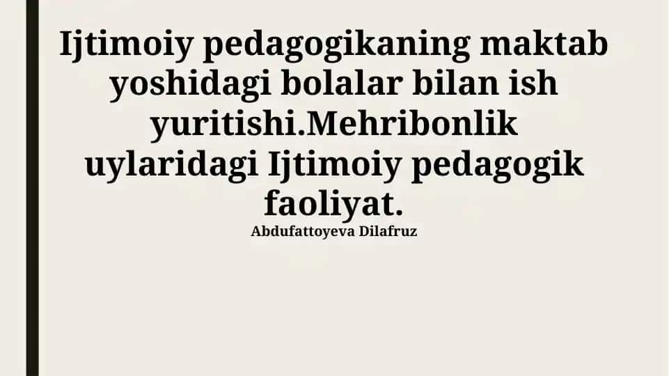Ijtimoiy Pedagogika