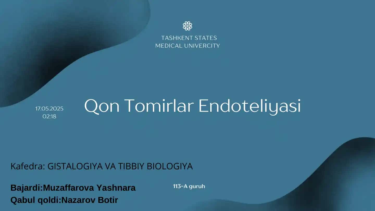Qon Tomirlar Endoteliyasi