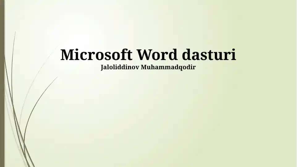 Microsoft Word dasturi