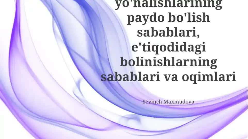 Islom Ma'naviy Maktablari Paydo Bo'lishi