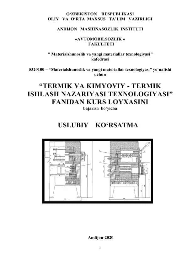TERMIK VA KIMYOVIY - TERMIK ISHLASH NAZARIYASI TEXNOLOGIYASI KURS LOYIAXSI