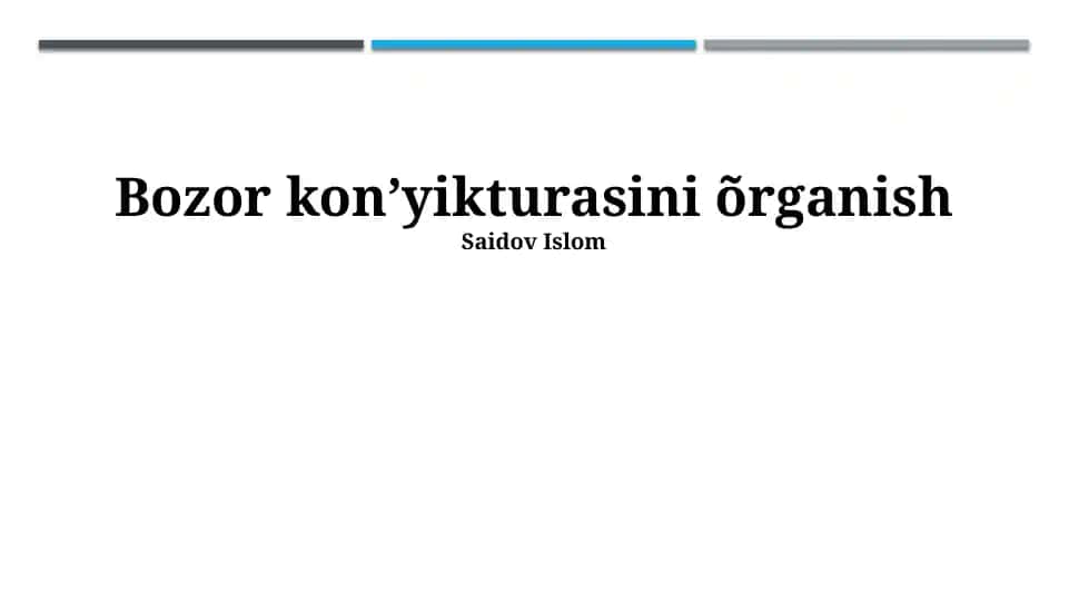 Bozor kon’yikturasini õrganish