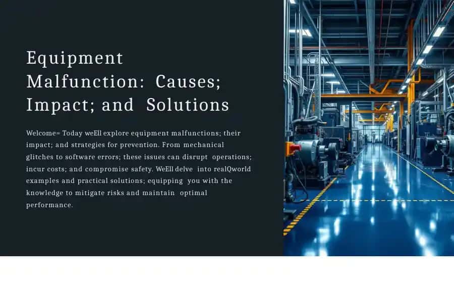 Equipment Malfunction: Causes, Impact, and Solutions
