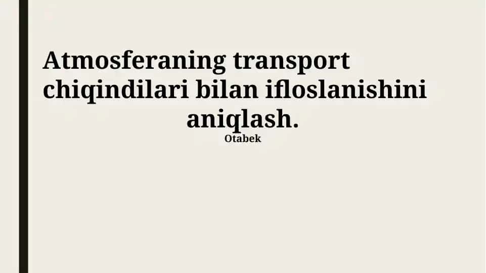 Kam ifloslantiruvchi transport vositalari