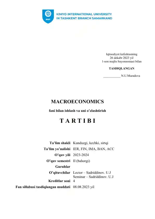 Makroiqtisodiyot kursi