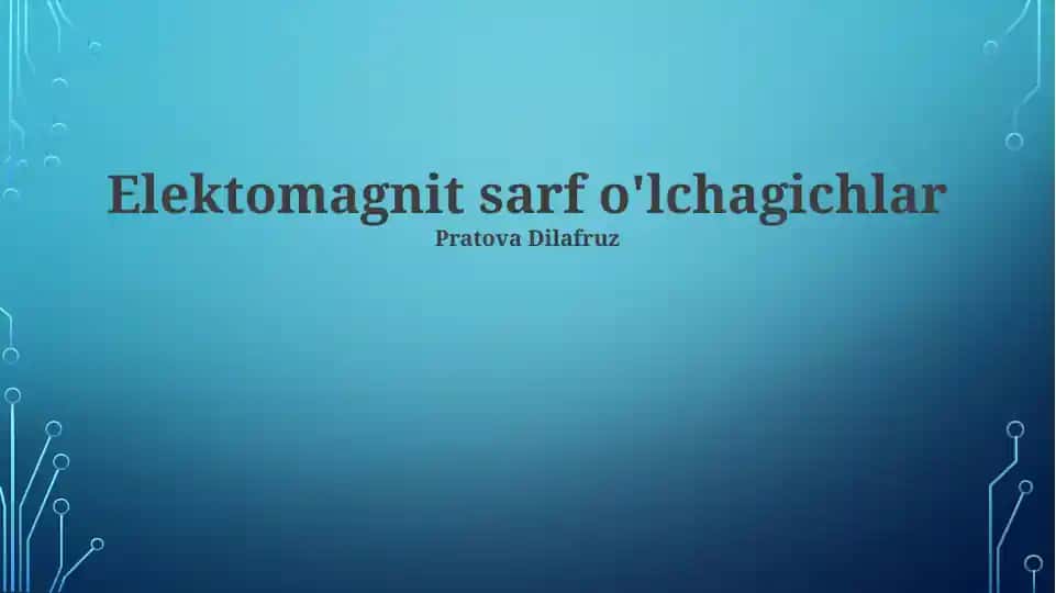 Elektromagnit oqim o'lchagichlar