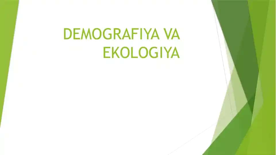 Demografiya va Ekologiya