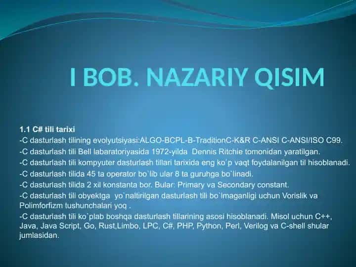 C# tili tarixi