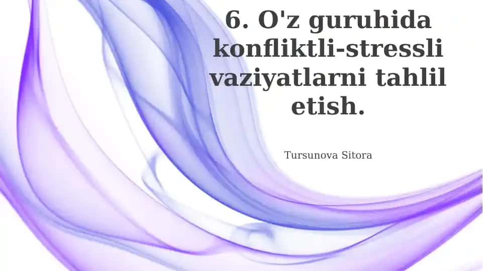 Ziddiyatli vaziyatlarning tahlili