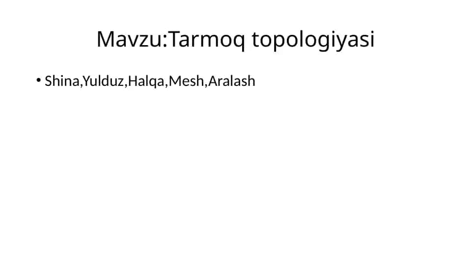 Tarmoq topologiyasi