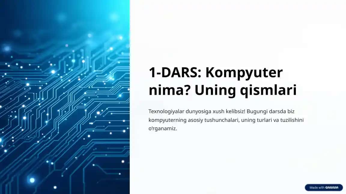 Kompyuter tushunchasi va turlari