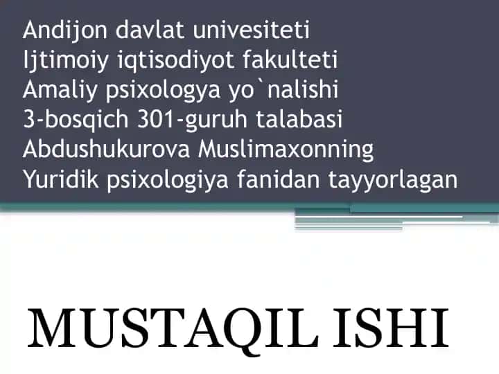 Yuridik Psixologiya