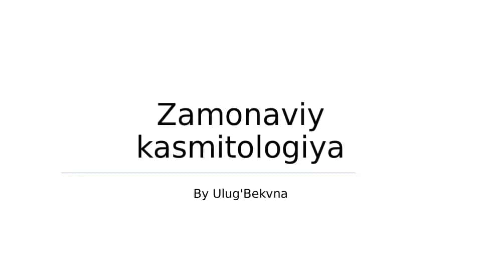 Zamonaviy kasmitologiya
