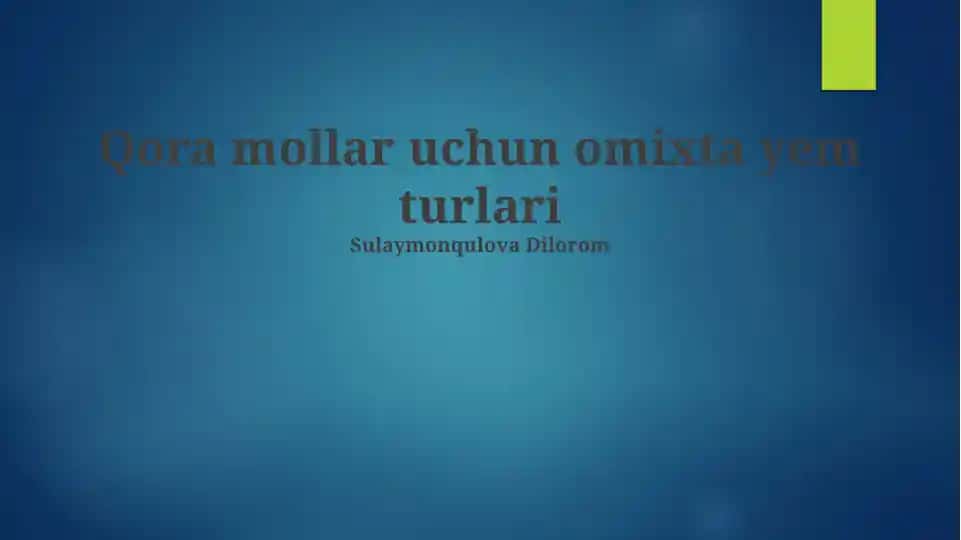 Qora mollar uchun omixta yem turlari