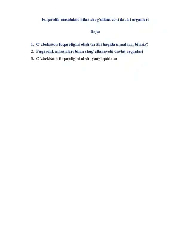 Fuqarolik masalalari bilan shug'ullanuvchi davlat organlari