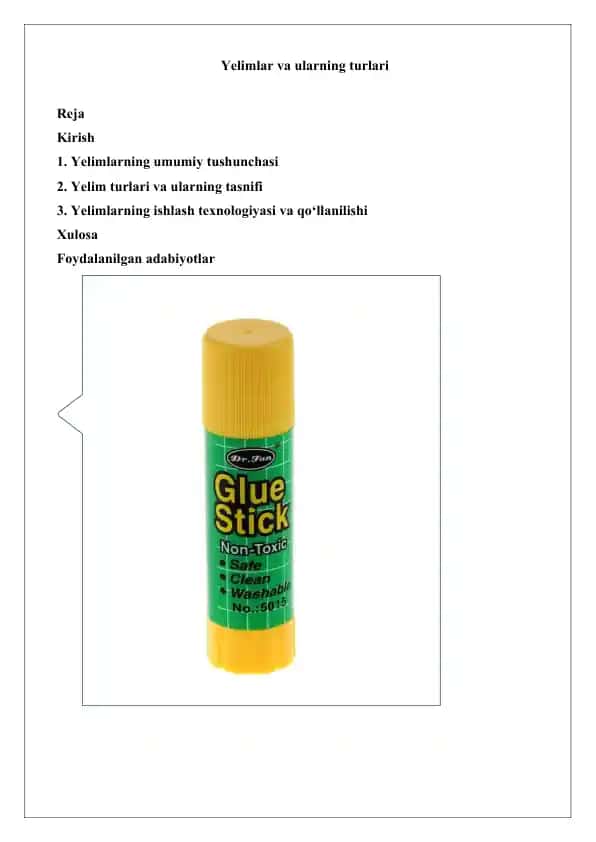 Yelimlar va ularning turlari