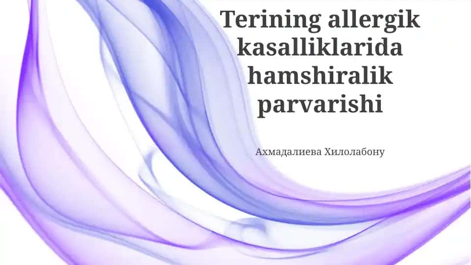 Allergik teri kasalliklari: Asosiy tushunchalar va diagnostika